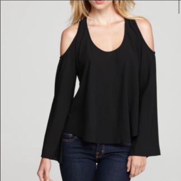 Lovers + Friends small black cold shoulder top - Picture 2 of 5